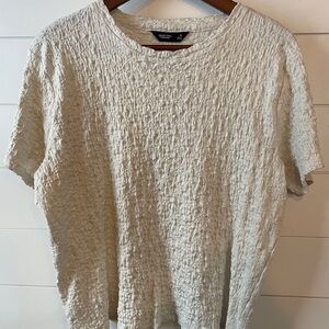 Simply Vera Vera Wang Textured Short Sleeve Top - Cream